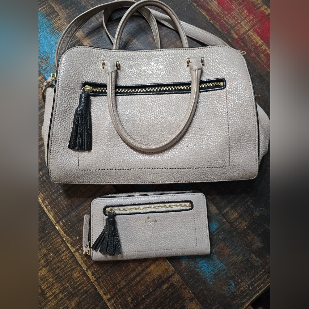 Kate Spade Beige Handbag and Wallet Set